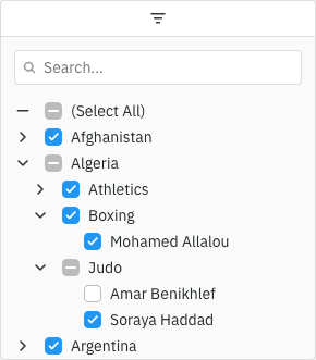 Filter Tree List