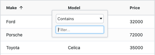 AG Grid sorting and filtering